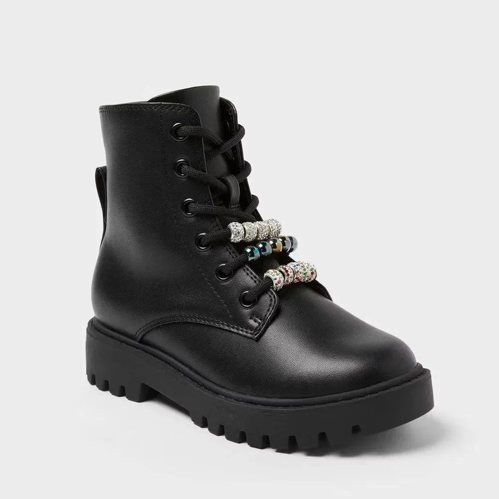 Art Class Bronx Girls Combat Boots - Girls size 1 - NEW